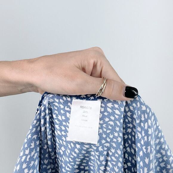 Women's Blue Floral Ditsy Mini Sun Dress Size Small - Picture 3 of 3